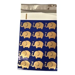 30 Count Blue and Gold Elephant Poly Mailers